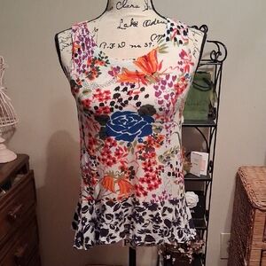 Anthropologie Postmark Floral Sleeveless Top Size XS